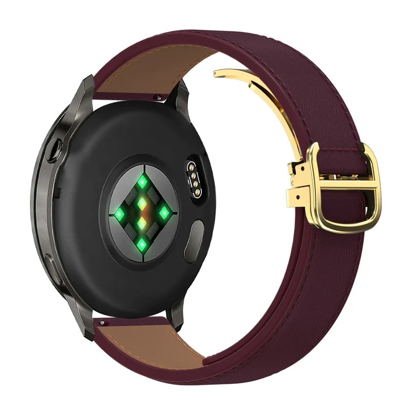 Bandz Actyve Smartwatch 20mm Lederarmband 'D-Type' (Wrinrot)