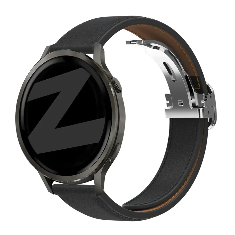 Bandz Actyve Smartwatch 20mm Lederarmband 'D-Type' (Schwarz)