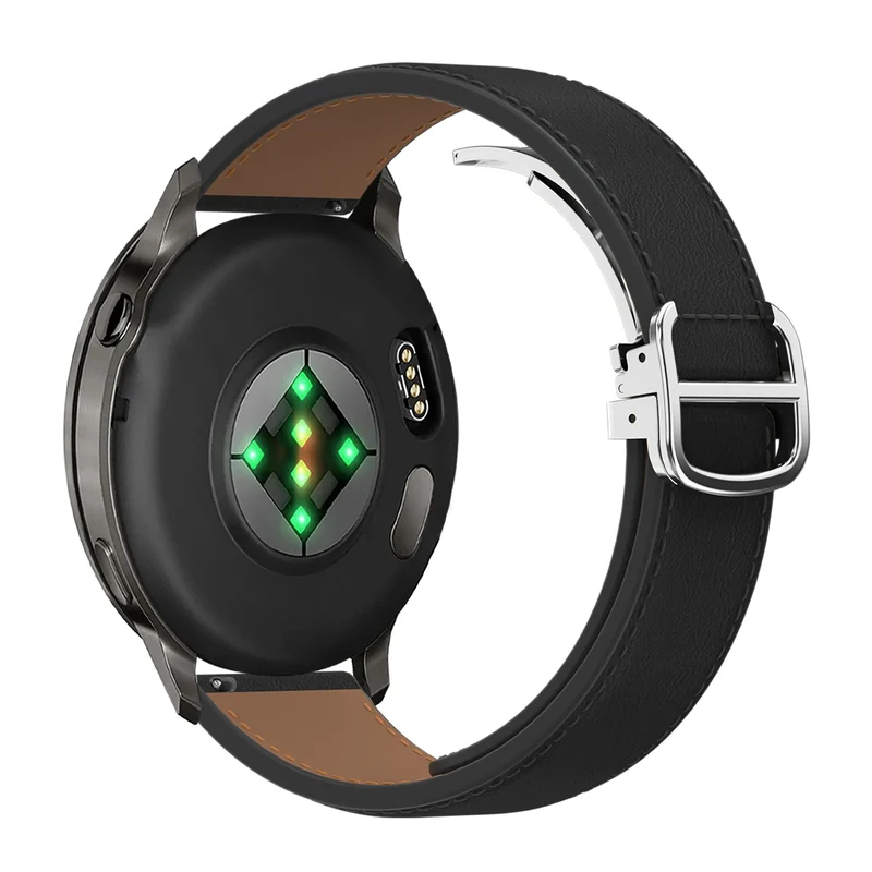 Bandz Actyve Smartwatch 20mm Lederarmband 'D-Type' (Schwarz)