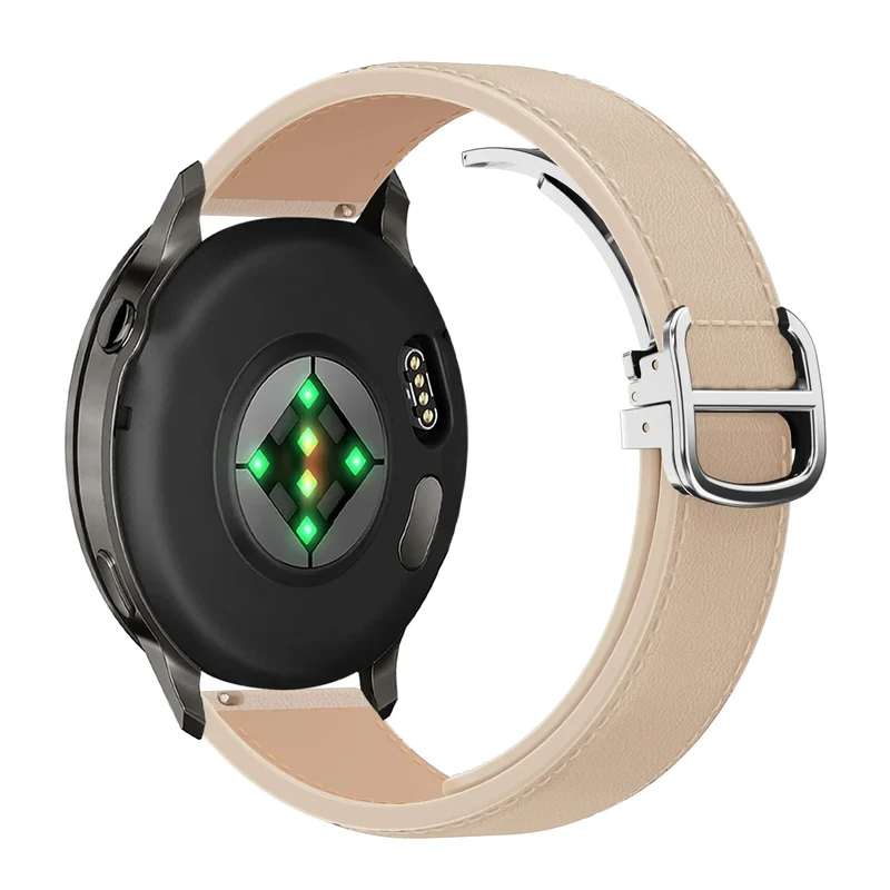 Bandz Actyve Smartwatch 20mm Lederarmband 'D-Type' (Beige)
