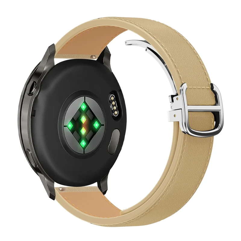 Bandz Amazfit Cheetah 2 Pro Lederarmband 'D-Type' (Creme)