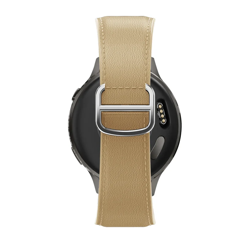 Bandz Actyve Smartwatch 20mm Lederarmband 'D-Type' (Creme)
