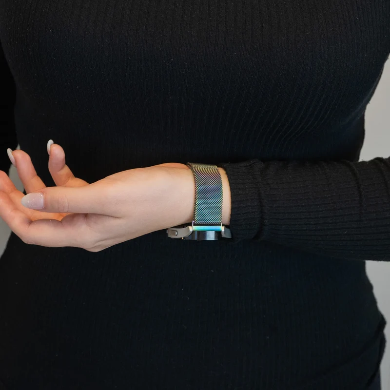 Bandz Actyve Smartwatch 20mm Milanese Loop Armband (Perlmutt)