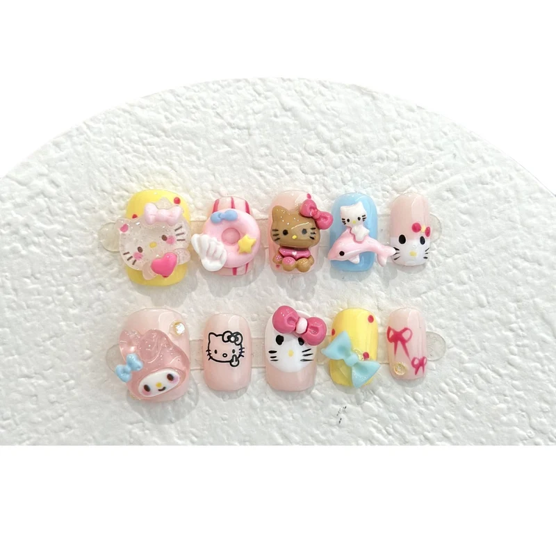 Verspielt Cartoon-Figur Press-On-Nagelset