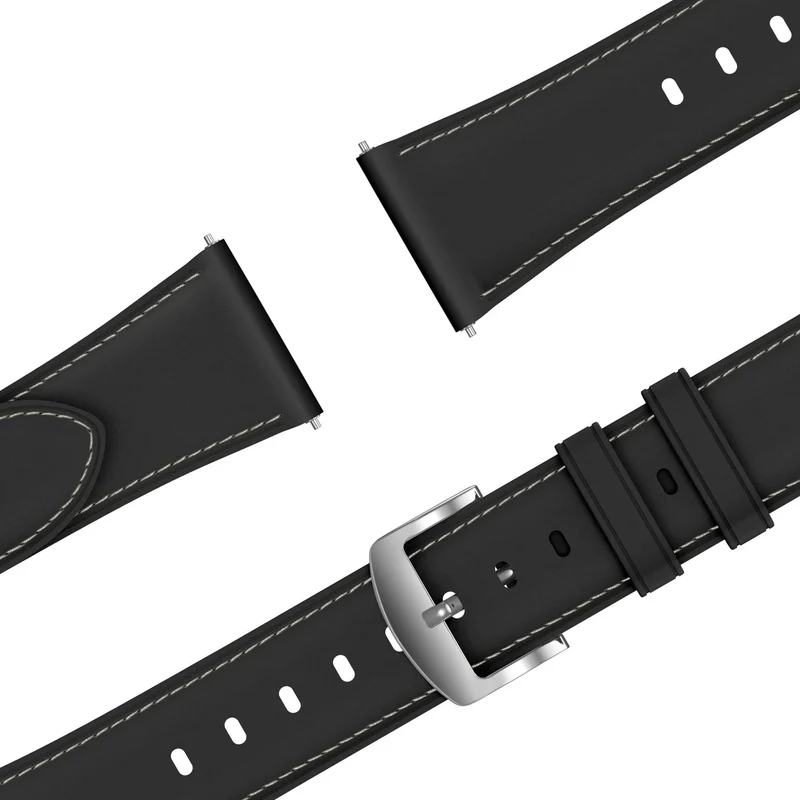 Bandz Actyve Smartwatch 20mm Lederarmband 'Easy Fit' (Schwarz)