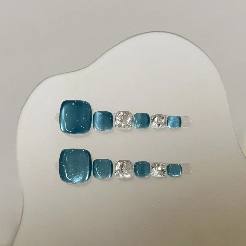 Premium Kristall-Akzent Press-On Nagel Set