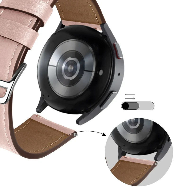 Bandz Actyve Smartwatch 20mm Lederarmband 'Deluxe' (Rosa)