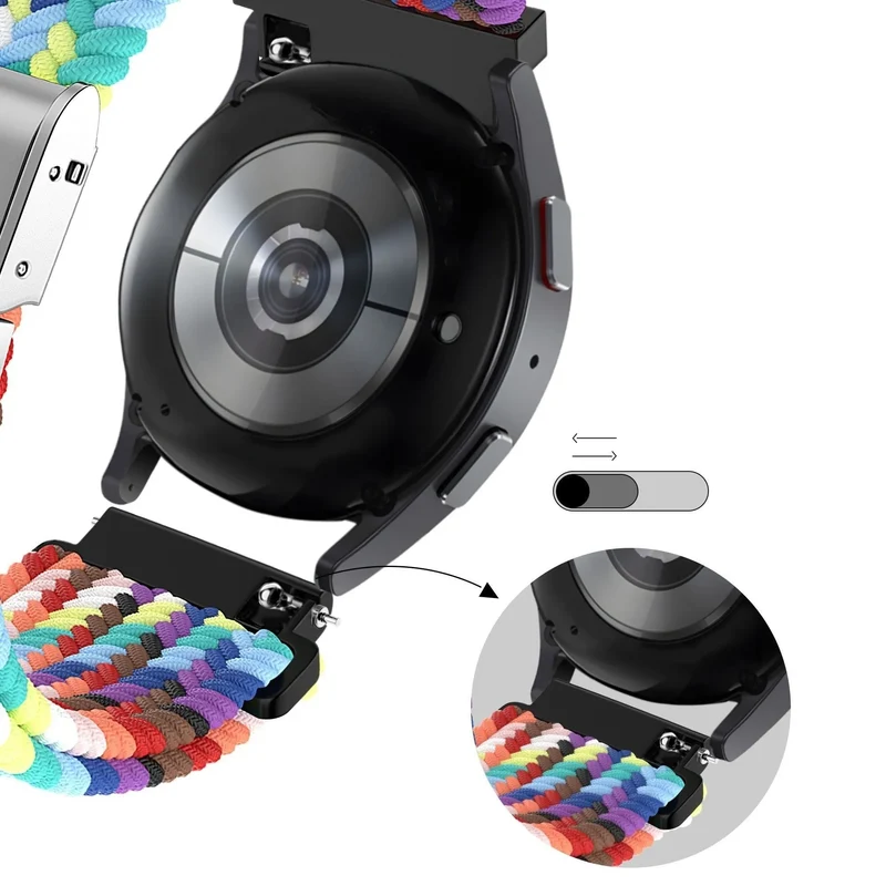 Bandz Actyve Smartwatch 20mm Gewebtes Nylonarmband (Regenbogen)