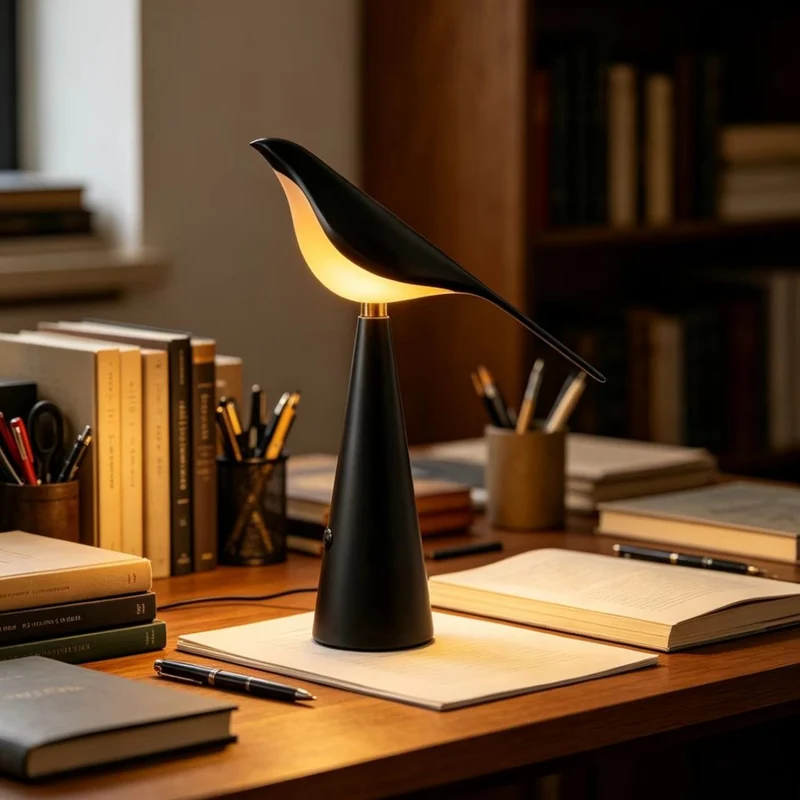 Dekorative Vogel-inspirierte Tischlampe