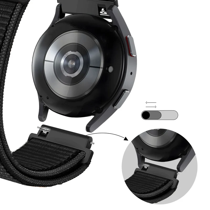 Bandz Amazfit Cheetah 2 Pro Nylon Loop Armband (Schwarz)