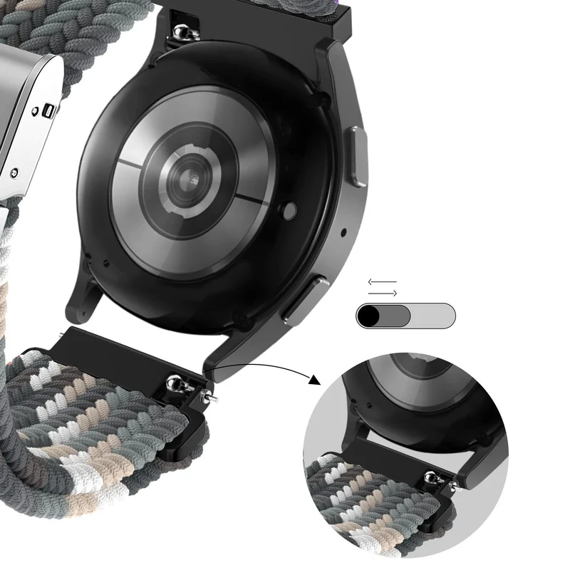 Bandz Actyve Smartwatch 20mm Gewebtes Nylonarmband (Mandala Schwarz)