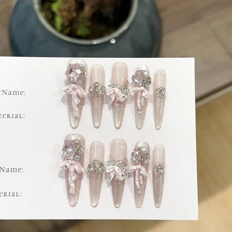 Funkelndes Strass-Besetztes Press-On Nagelkunstset