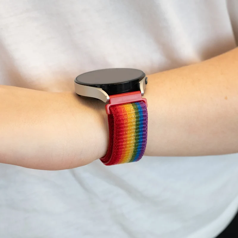 Bandz Amazfit Cheetah 2 Pro Nylon Loop Armband (Regenbogen)