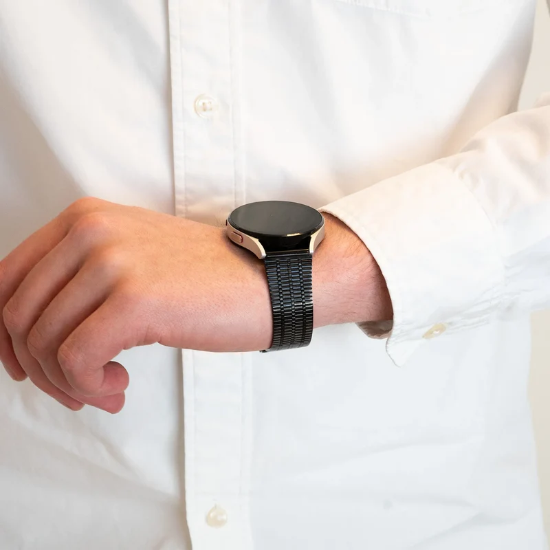 Bandz Actyve Smartwatch 20mm Verstellbares Stahlarmband (Schwarz)