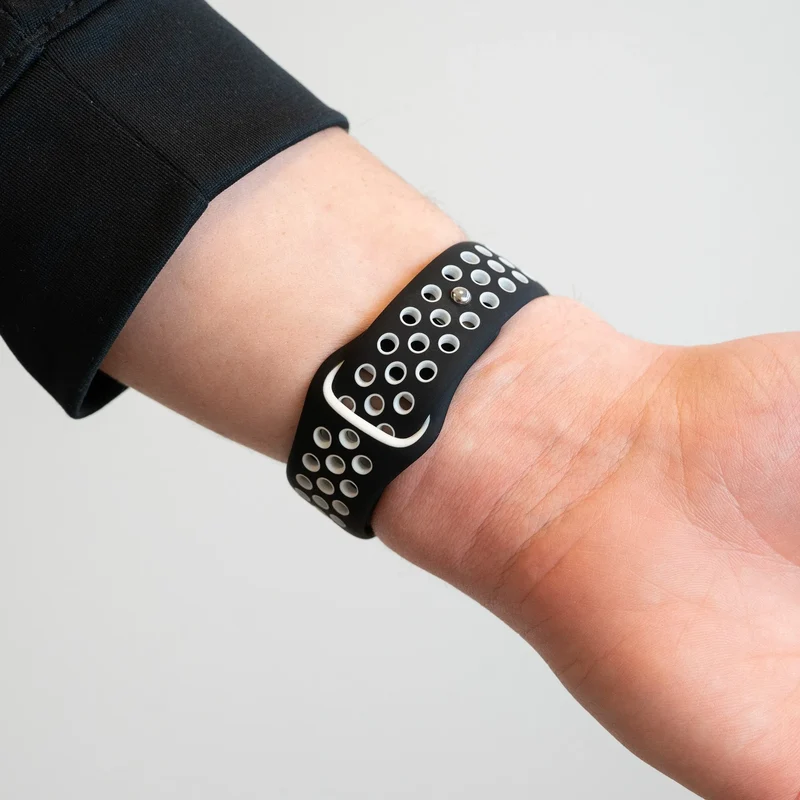 Bandz Actyve Smartwatch 20mm Sportarmband 'Deluxe' (Schwarz/Weiß)