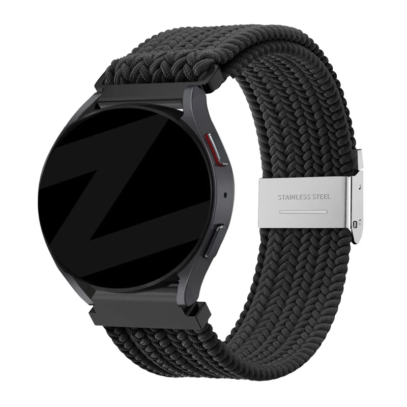 Bandz Amazfit Cheetah 2 Pro Gewebtes Nylonarmband (Schwarz)