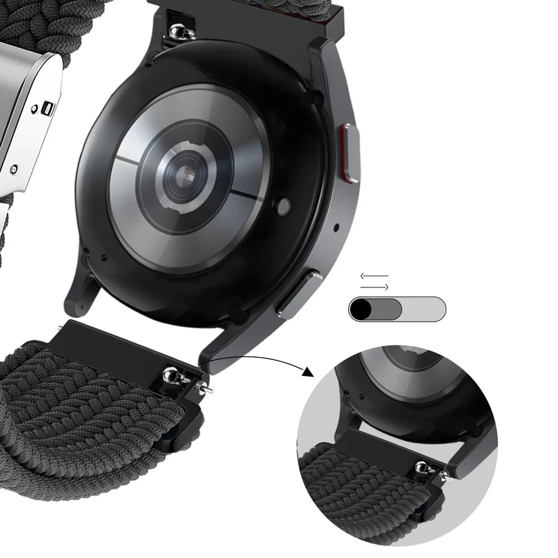 Bandz Amazfit Cheetah 2 Pro Gewebtes Nylonarmband (Schwarz)