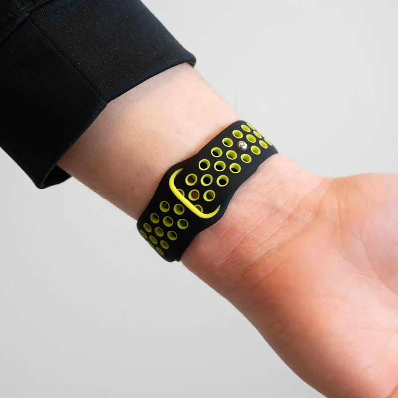 Bandz Actyve Smartwatch 20mm Sportarmband 'Deluxe' (Schwarz/Gelb)