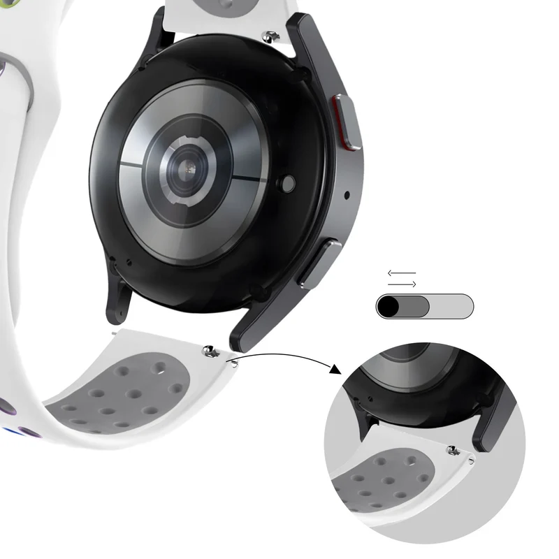 Bandz Actyve Smartwatch 20mm Sportarmband 'Deluxe' (Weiß/Bunt)