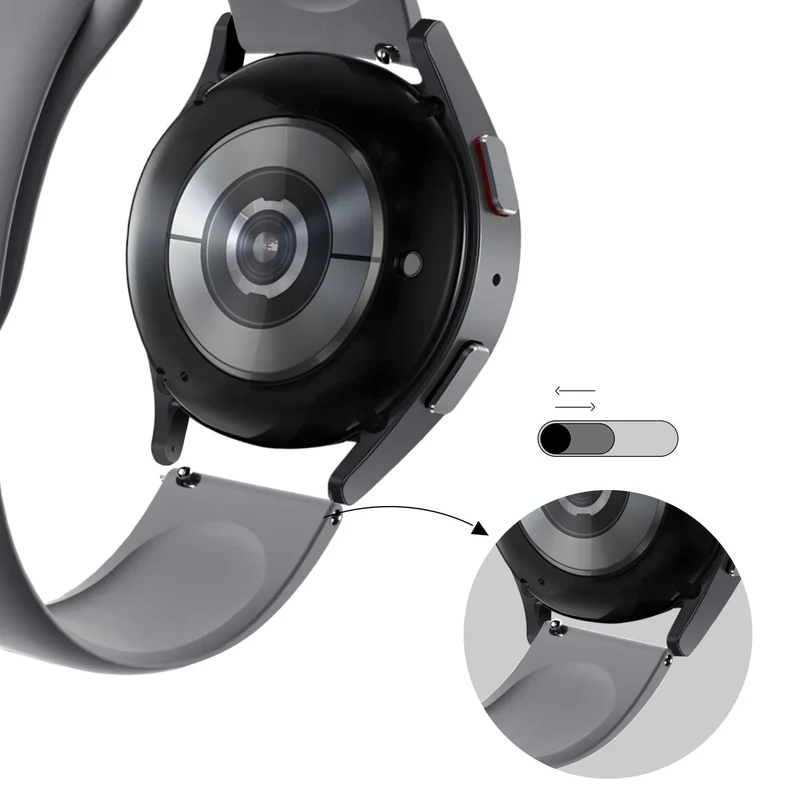 Bandz Actyve Smartwatch 20mm Sportarmband 'Deluxe' (Grau)
