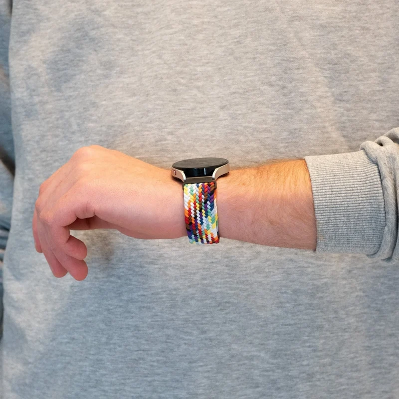 Bandz Amazfit Cheetah 2 Pro Gewebtes Nylonarmband (Regenbogen)