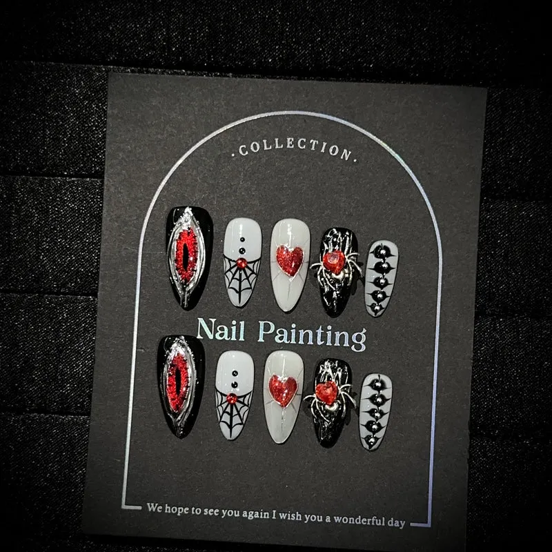 Gothic-Themen Press-On Nagelkunst Set