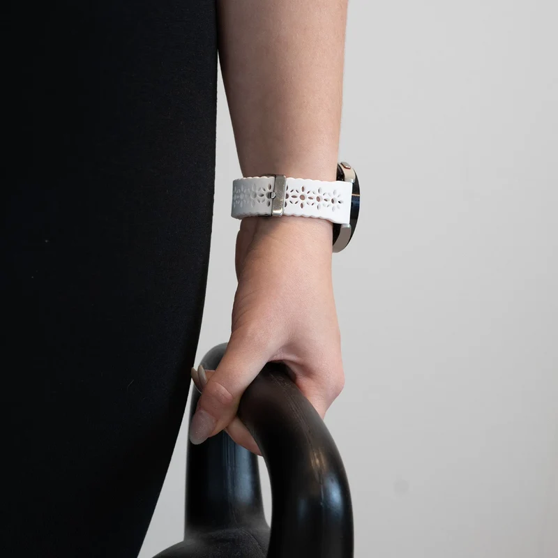Bandz Actyve Smartwatch 20mm Gemustertes Silikonarmband (Weiß)