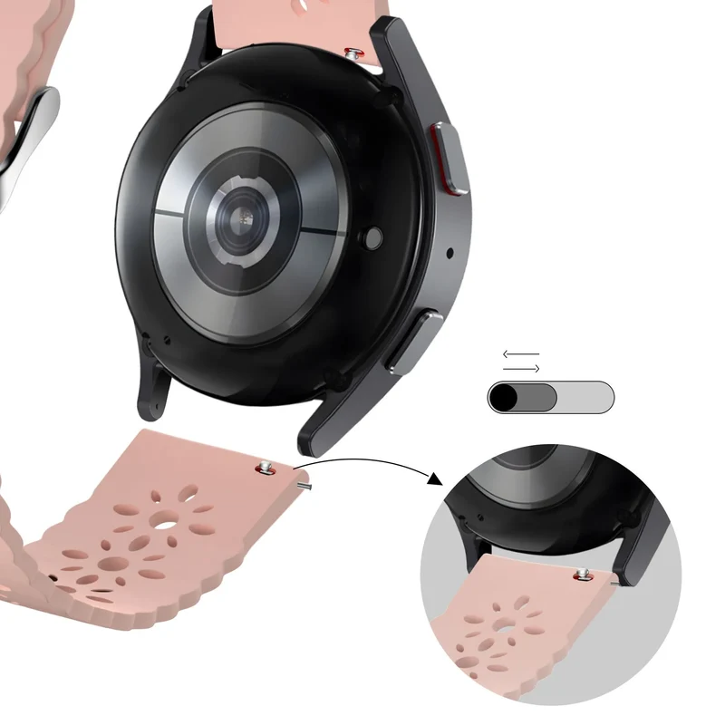 Bandz Actyve Smartwatch 20mm Gemustertes Silikonarmband (Rosa)