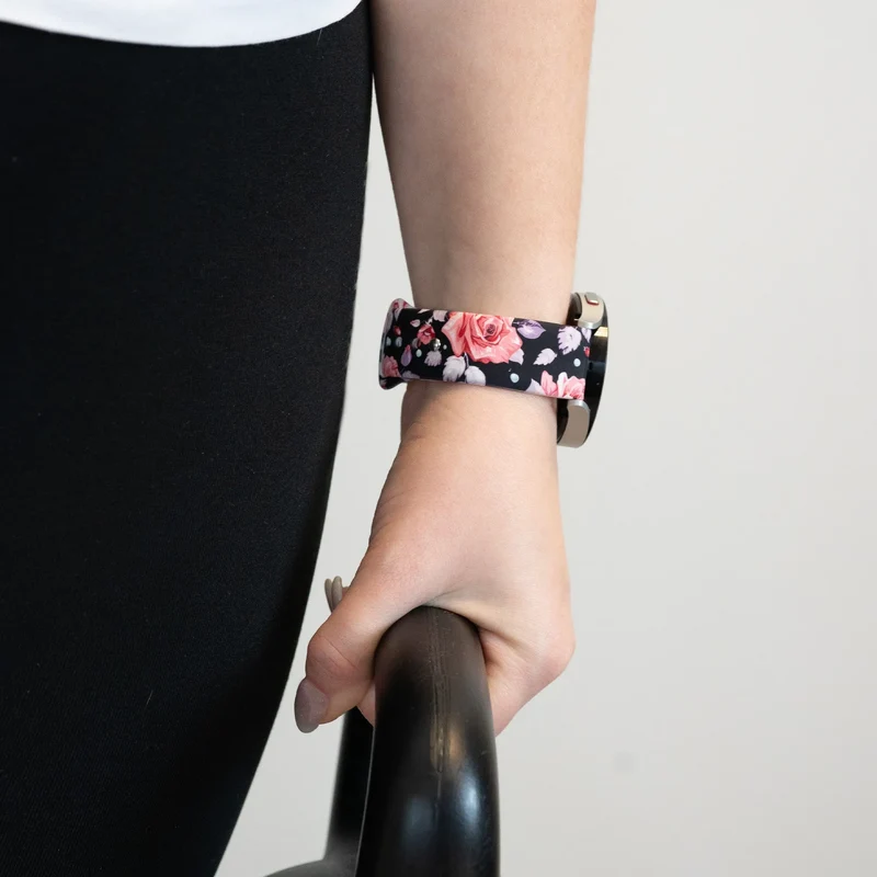Bandz Actyve Smartwatch 20mm Gemustertes Armband (Flowers)
