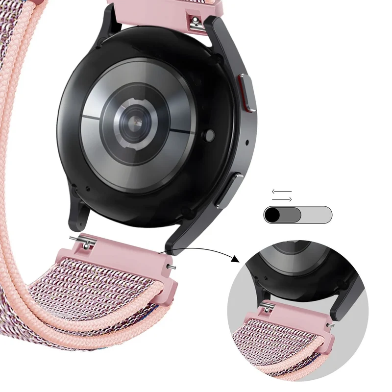 Bandz Actyve Smartwatch 20mm Nylon Loop Armband (Rosa)