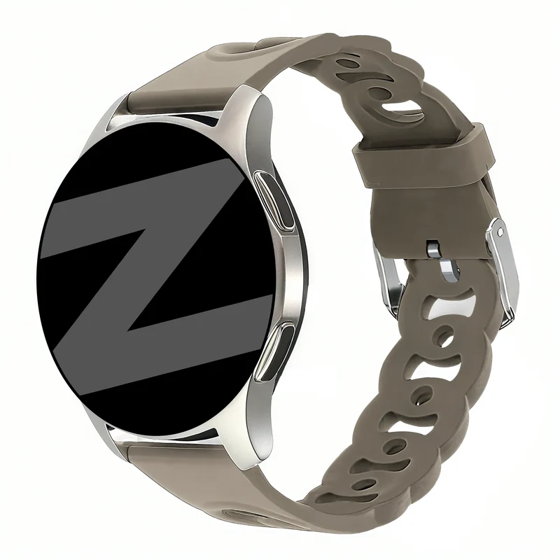 Bandz Actyve Smartwatch 20mm Silikonarmband 'Chains' (Beige/Braun)