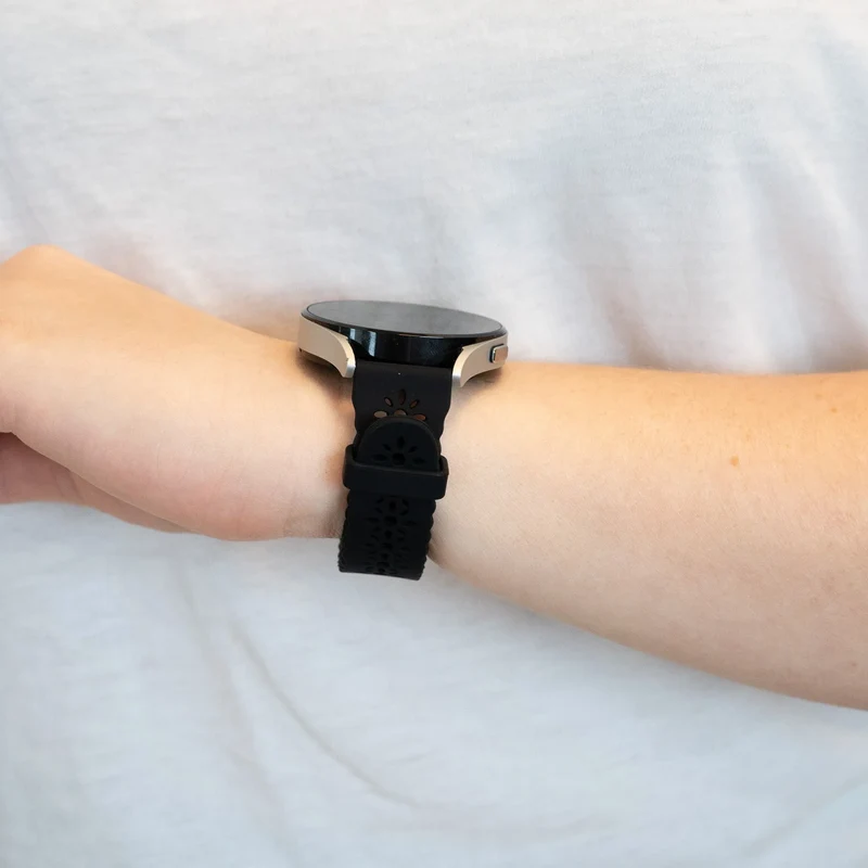 Bandz Amazfit Cheetah 2 Pro Gemustertes Silikonarmband (Schwarz)