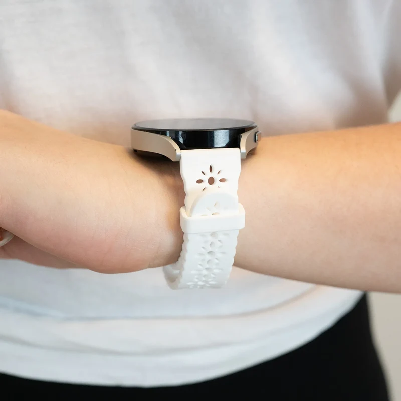 Bandz Amazfit Cheetah 2 Pro Gemustertes Silikonarmband (Weiß)