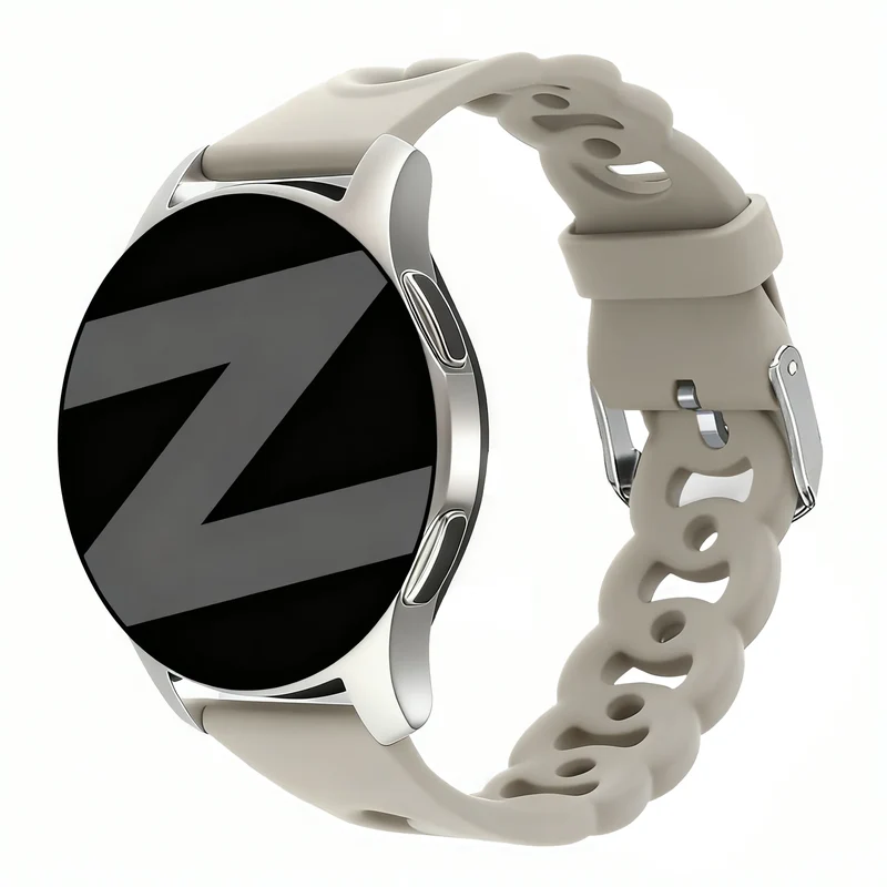 Bandz Amazfit Cheetah 2 Pro Silikonarmband 'Chains' (Hellgrau)