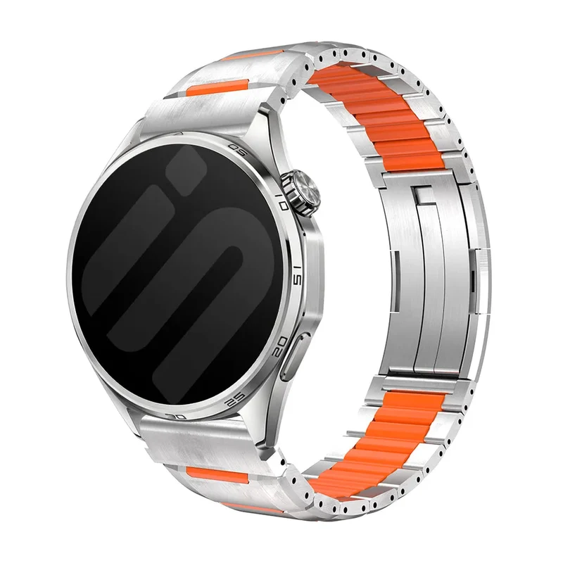 Oppo Watch X3 'One Push' Stahl-Hybridarmband (Titan/Orange)
