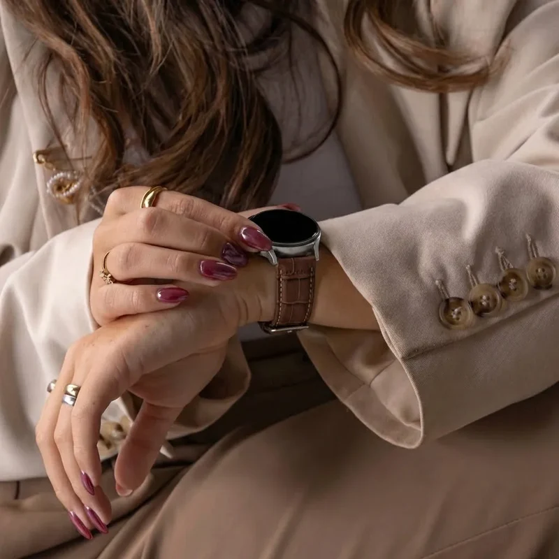 Oppo Watch X3 Gebürstetes Lederarmband Krokodilprägung (Braun)