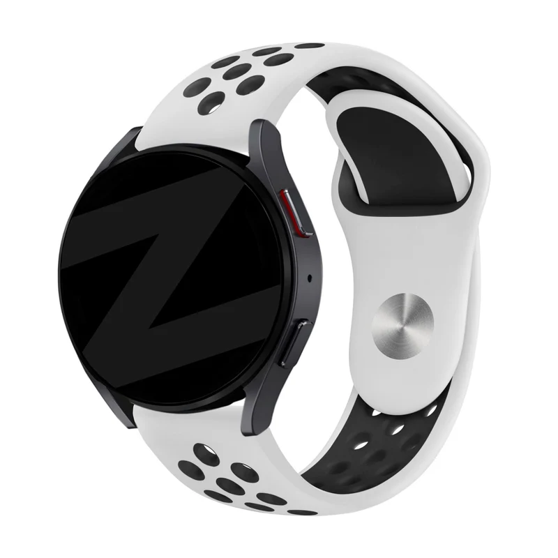 Bandz universeel 20mm Sportarmband 'Deluxe' (Weiß/Schwarz)