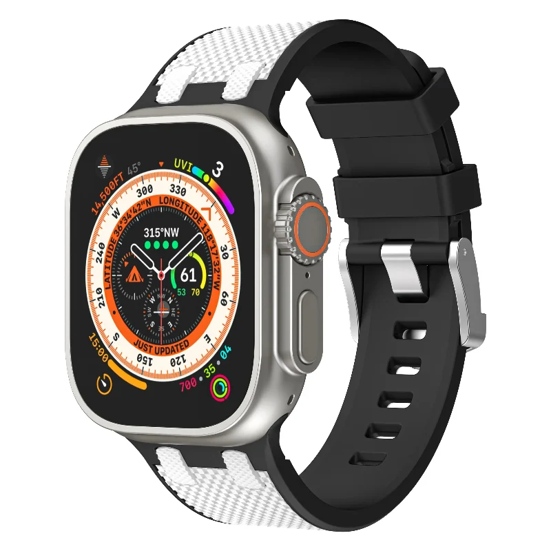 Apple Watch Sport Grain Armband (Schwarz/Weiß)