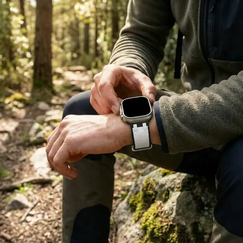 Apple Watch Sport Grain Armband (Schwarz/Weiß)