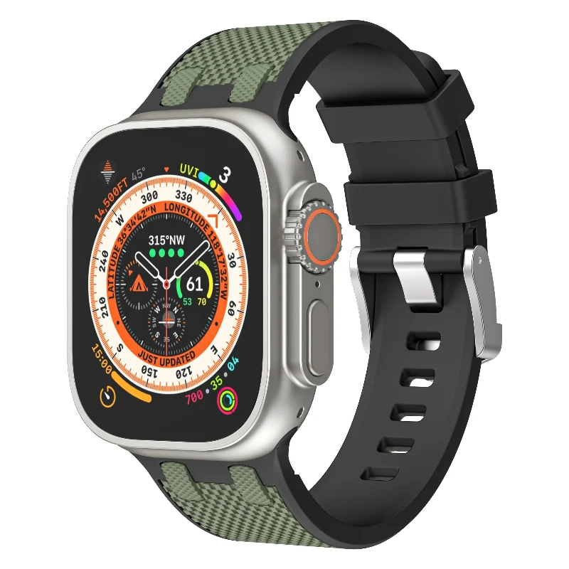 Apple Watch Sport Grain Armband (Schwarz/Grün)