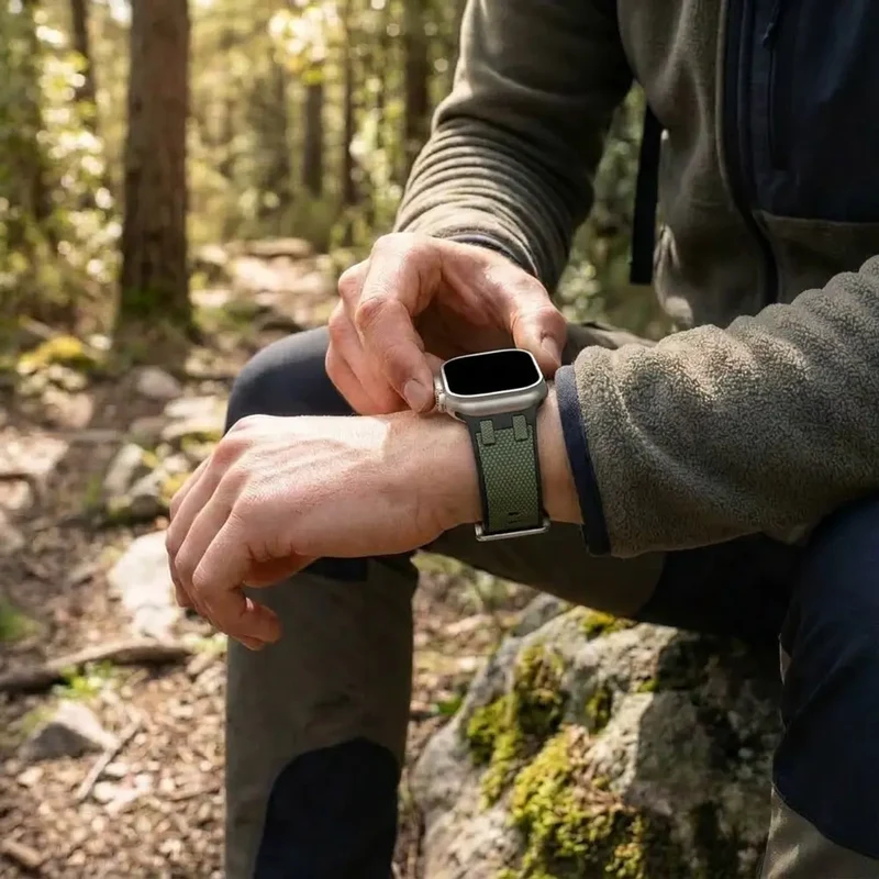 Apple Watch Sport Grain Armband (Schwarz/Grün)