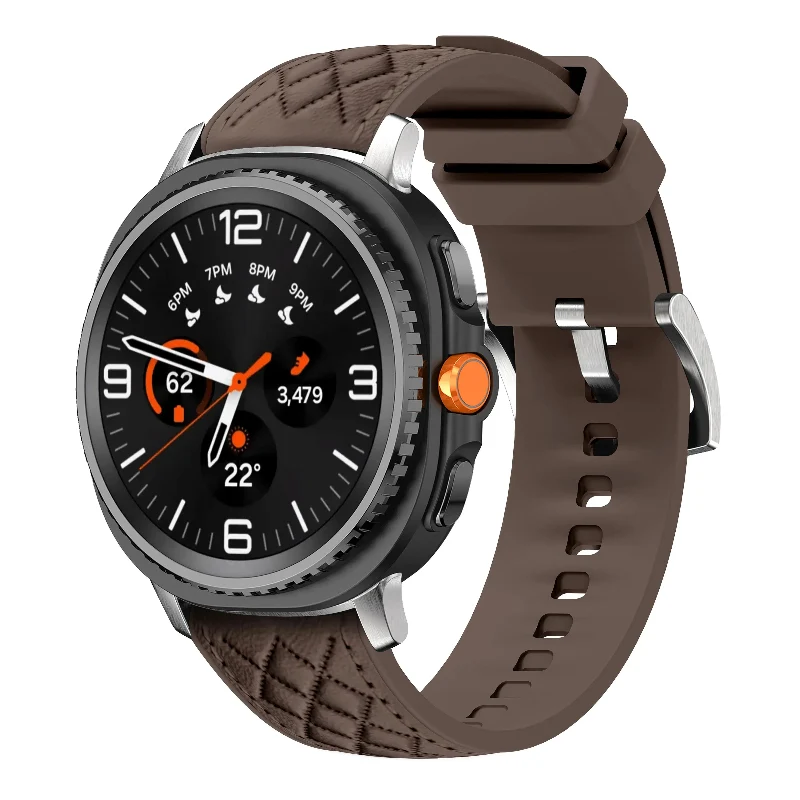 Samsung Galaxy Watch 8 Classic Diamond Hybrid Lederarmband (Dunkelbraun)