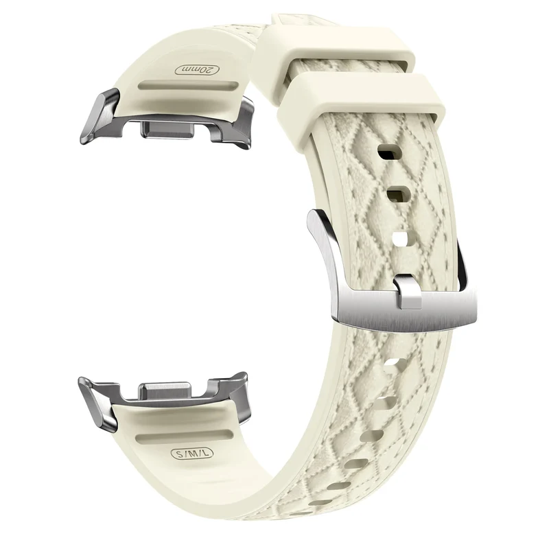 Samsung Galaxy Watch 8 - 44mm Diamond Hybrid Lederarmband (Beige)