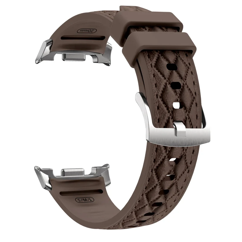 Samsung Galaxy Watch 8 - 44mm Diamond Hybrid Lederarmband (Dunkelbraun)