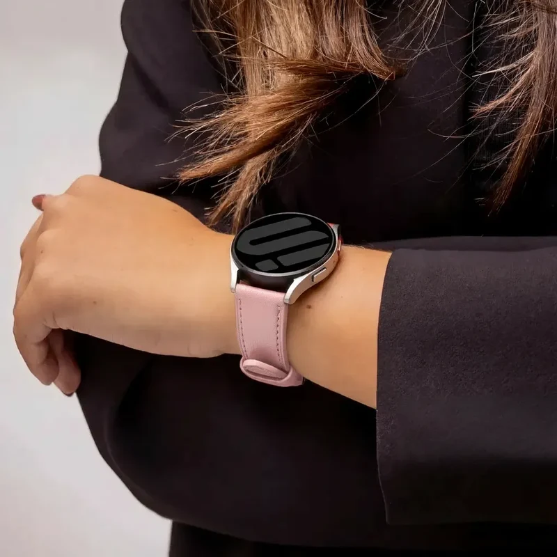 OnePlus Watch 4 - 47mm Modernes Lederarmband (Rosa)