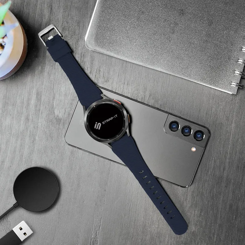 OnePlus Watch 4 - 47mm Twill Silikonarmband (Dunkelblau)