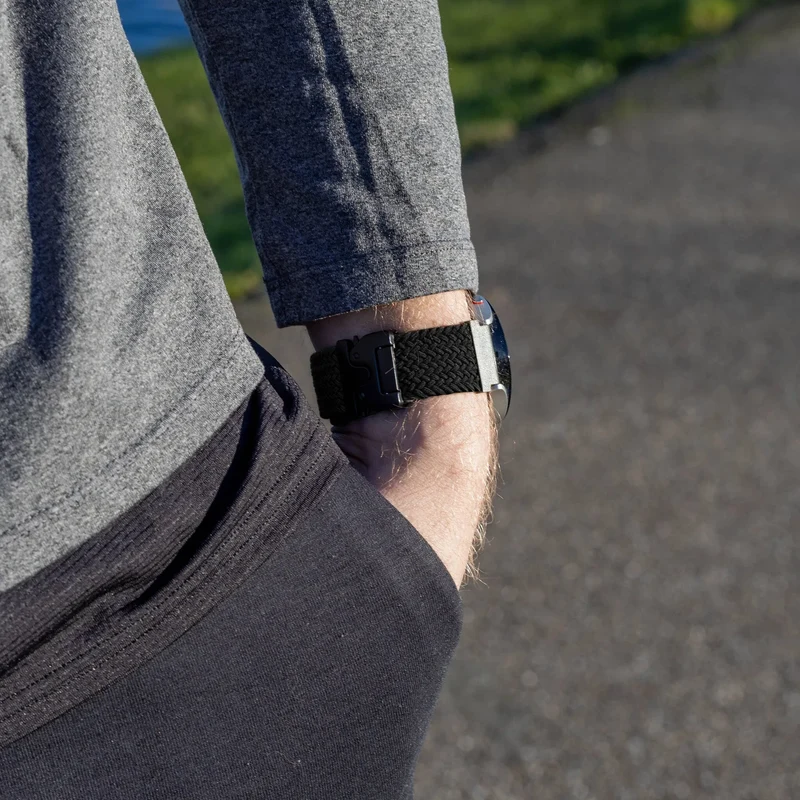 OnePlus Watch 4 - 47mm Geflochtenes Armband mit P-Schnalle (Schwarz)