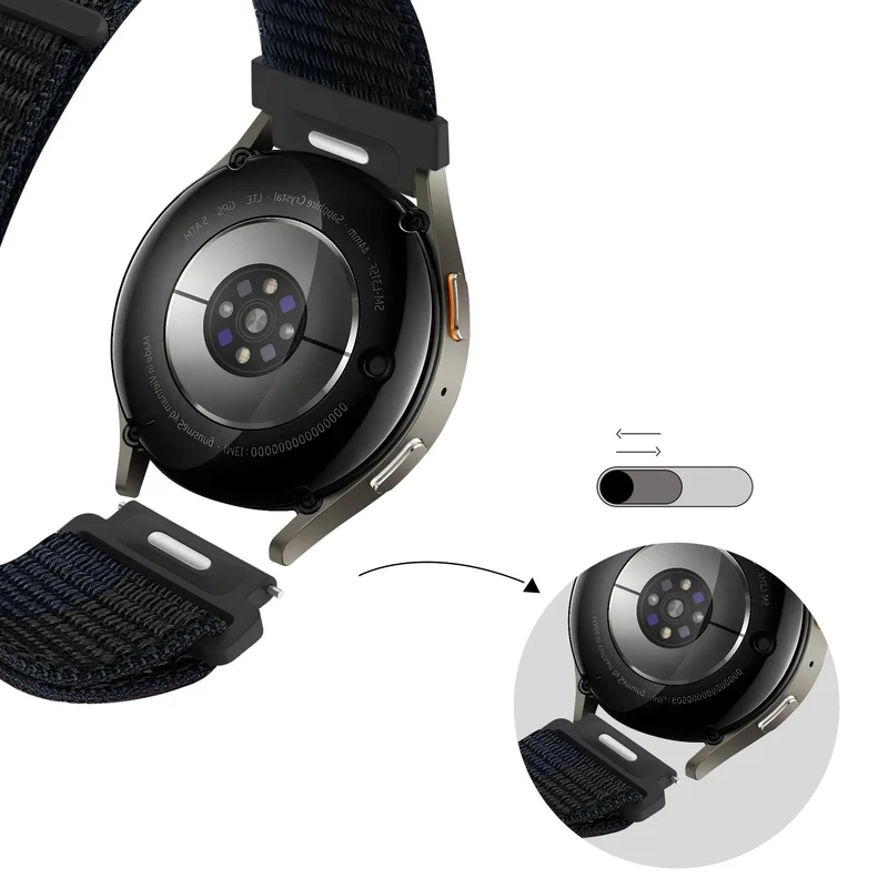 Bandz OnePlus Watch 4 - 47mm Nylonarmband 'Easy Fit' (Schwarz/Blau)