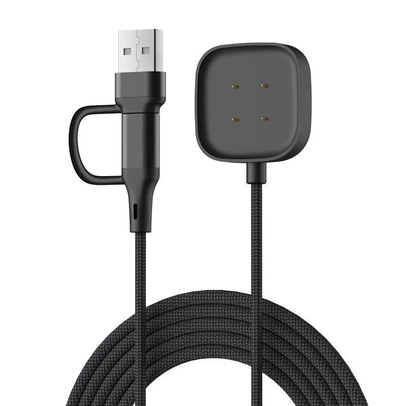 Strap-it USB-A & C 2in1 Geflochtenes Fitbit Versa 3 Ladegerät