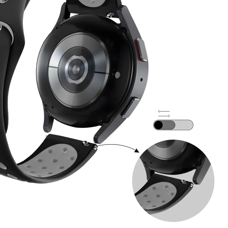 Bandz OnePlus Watch 4 - 47mm Sportarmband 'Deluxe' (Schwarz/Grau)